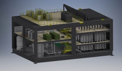 A model of the seawater sulfate removal system.