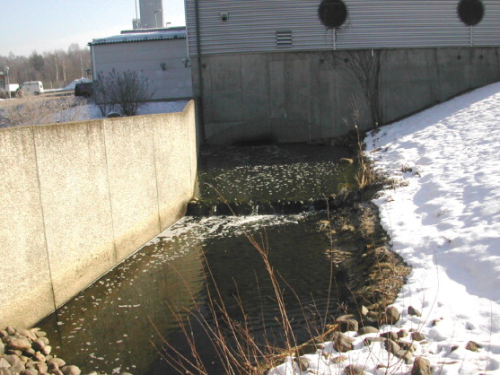 The outlet from the Växjö treatment plant.