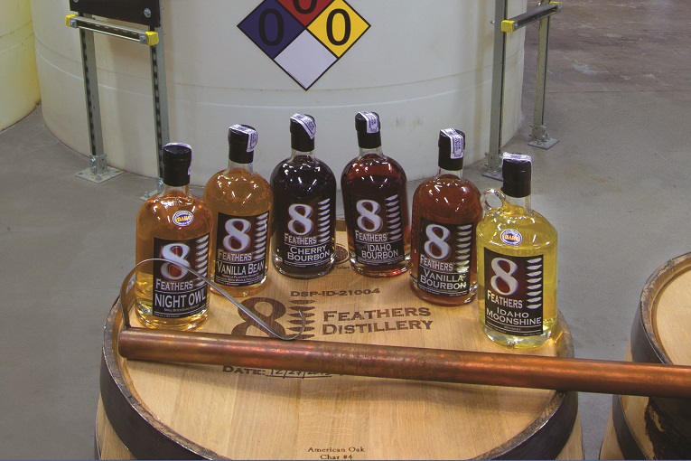 The 8Feathers Distillery produces small batch spirits made from pure water and locally sourced grains in Idaho. An artesian well underneath the distillery supplies high quality water.