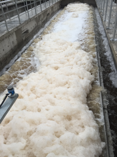 The backwash & filter system in the Bengbu City sewage treatment facility.