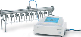 Figure 1. Test arrangement for parallel integrity testing of 10 Midisart venting filters.