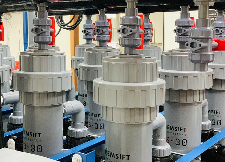 The assembled highly hydrophobic hollow fibre membrane modules in a TS-30™ Minimum Liquid Discharge (MLD) system. Photo: Memsift Innovations Pte Ltd, Singapore.
