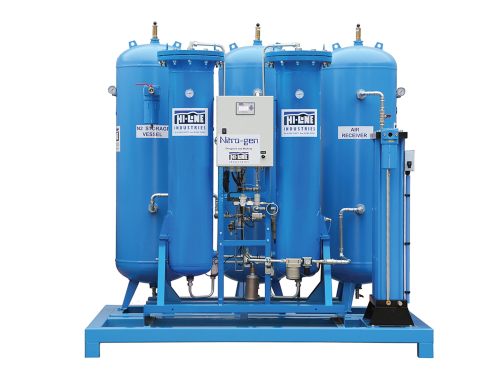 Typical Nitrogen generator, just one of the compressed air equipment products available from Hi-line Industries.