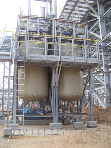 Figure 3. Two activated carbon modules are a major component of the modular candle filter plant in Turkmenistan.