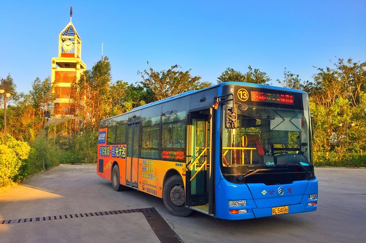 Huizhou, China - November 2016: A city bus stops at the bus station in Huizhou, China, The bus using natural gas as raw materials for the power. (image: Chintung Lee/Shutterstock)