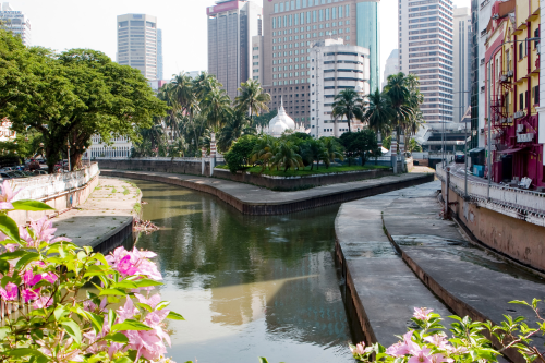 The confluence of the Gumbak and Klang rivers in Kuala Lumpur