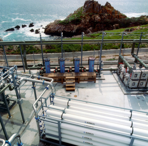 Figure 4: Pre-engineered SWRO system (Photo courtesy of GE Power & Water).