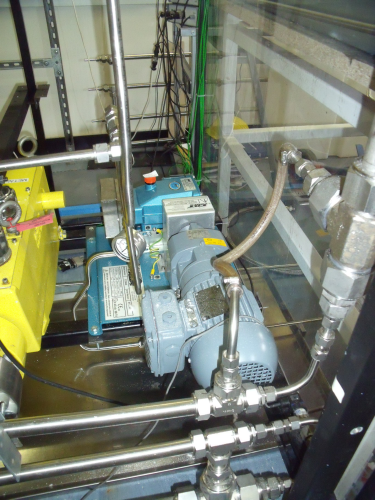 Cat Pumps model 5CP pump skid installed at Promethean Particles’ pilot-scale reactor.