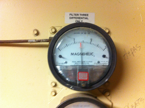 The final pressure drop reading from AHU 16 with MEGAcel I filters installed.